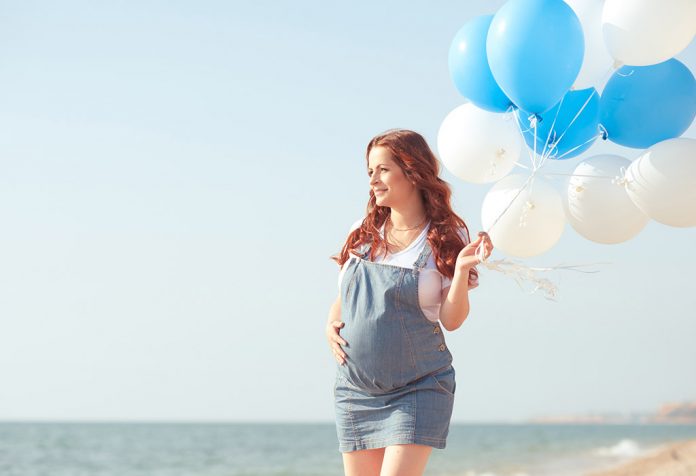 happy pregnant women
