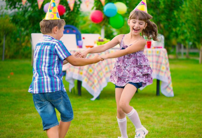 Kids dancing at a party