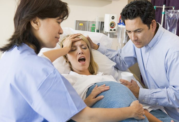 A woman giving birth